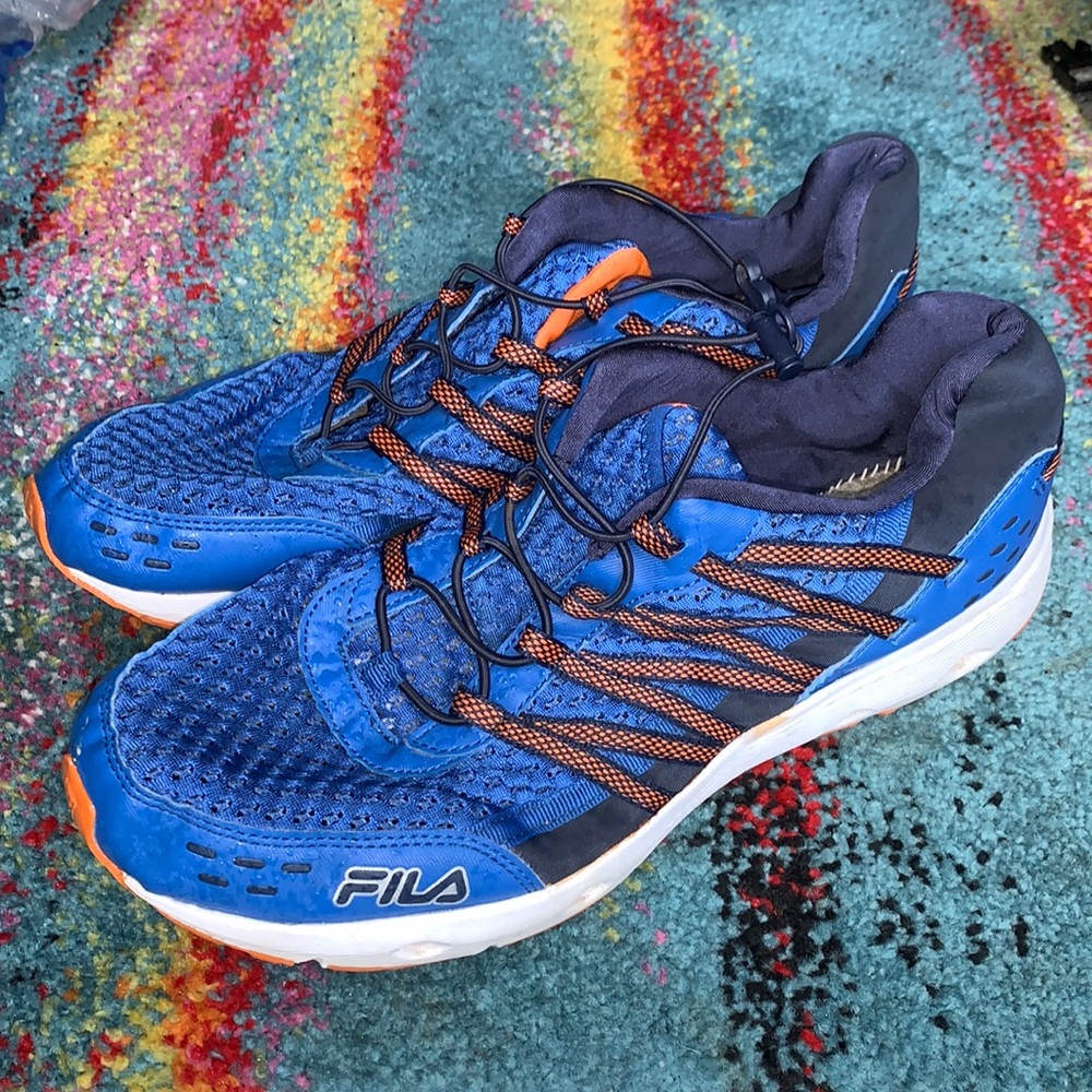 FILA athletic lightweight bright blue orange white athletic sneakers Sz 12 mens